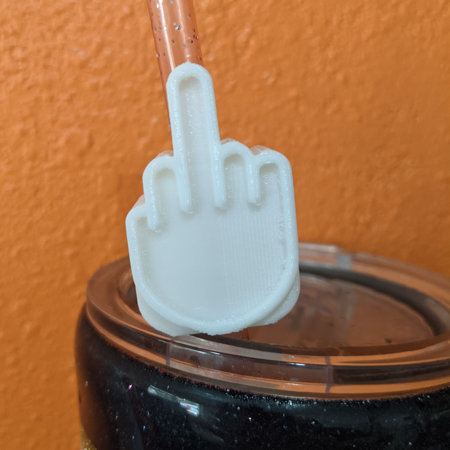 Middle Finger Straw Topper